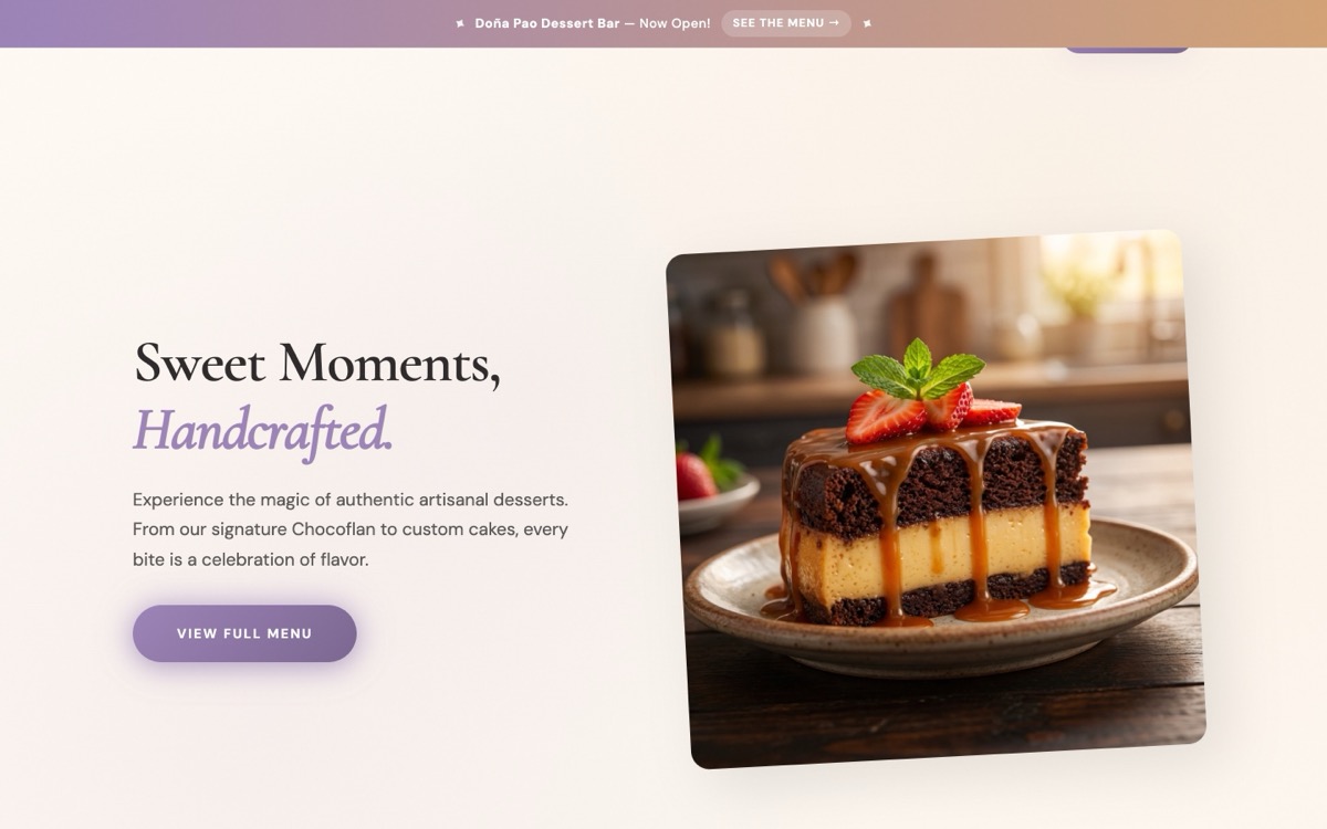 Doña Pao Postres website